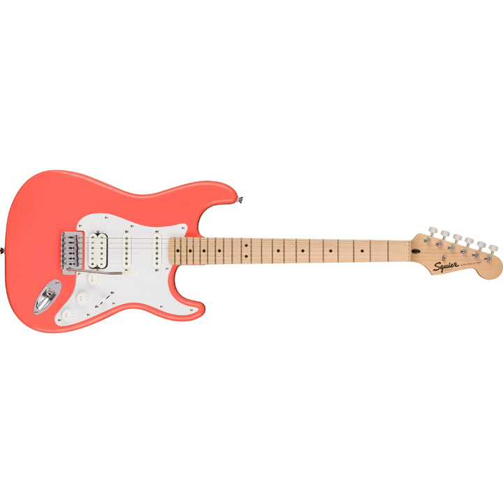 Squier Sonic Stratocaster  HSS, Maple Fingerboard, White Pickguard - Tahitian Coral