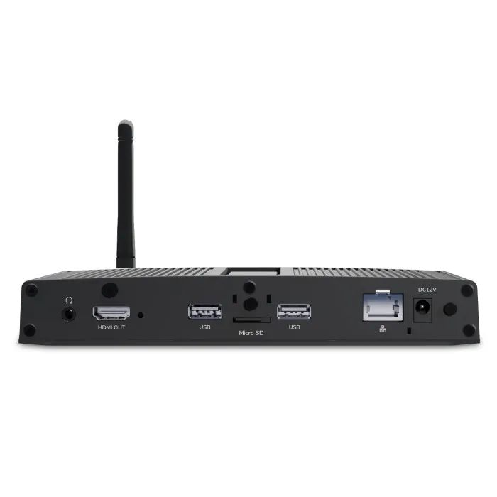 ViewSonic NMP599-W-2  4K UHD Network Media Player, Android 12, Gigabit LAN, PoE, Wi-Fi, HDMI 2.0 out, USB x2, Micro SD, Audio out, CMS license, Black