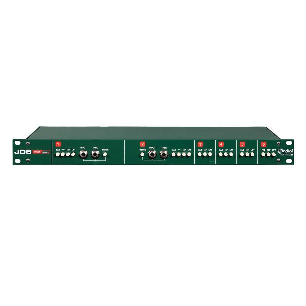 Radial JD 6 - Six-Channel Passive Direct Box with Jensen Transformers in Rackmount Chassis