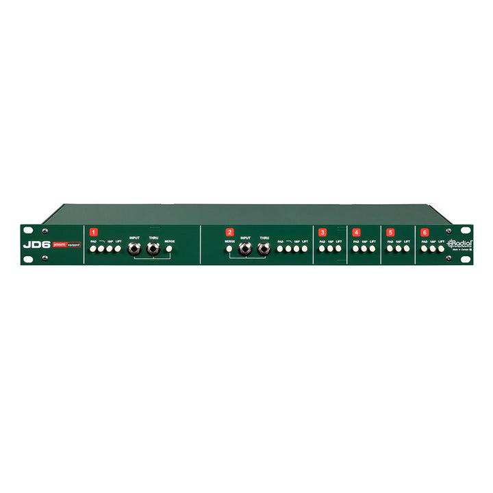 Radial JD 6 - Six-Channel Passive Direct Box with Jensen Transformers in Rackmount Chassis