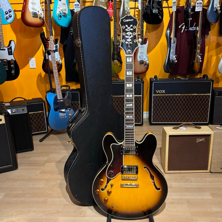 Epiphone - Sheraton II VS Left Handed - Vintage Sunburst w/ Hard Shell Case (2008)  - USED
