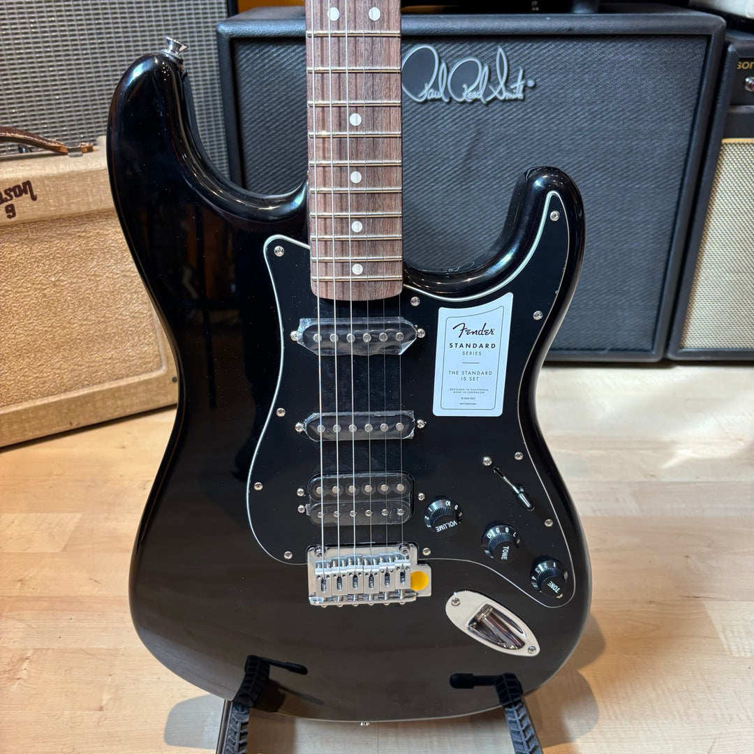 Fender - Standard Stratocaster HSS Laurel Fingerboard, Black Pickguard (Black-Demo) Electric Guitar