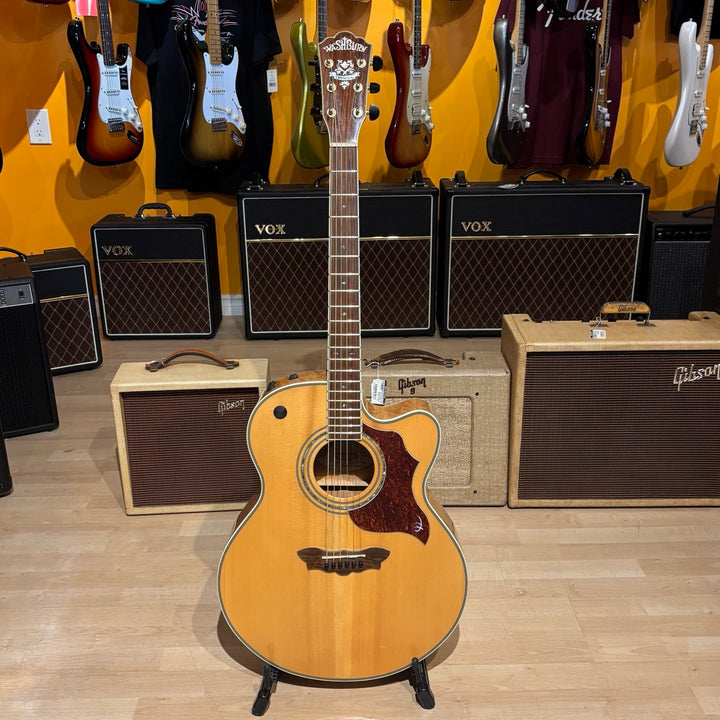 Washburn - J28-SCE DLK  Cumberland Cutaway Acoustic Electric Natural w/HD Case (2009) - USED