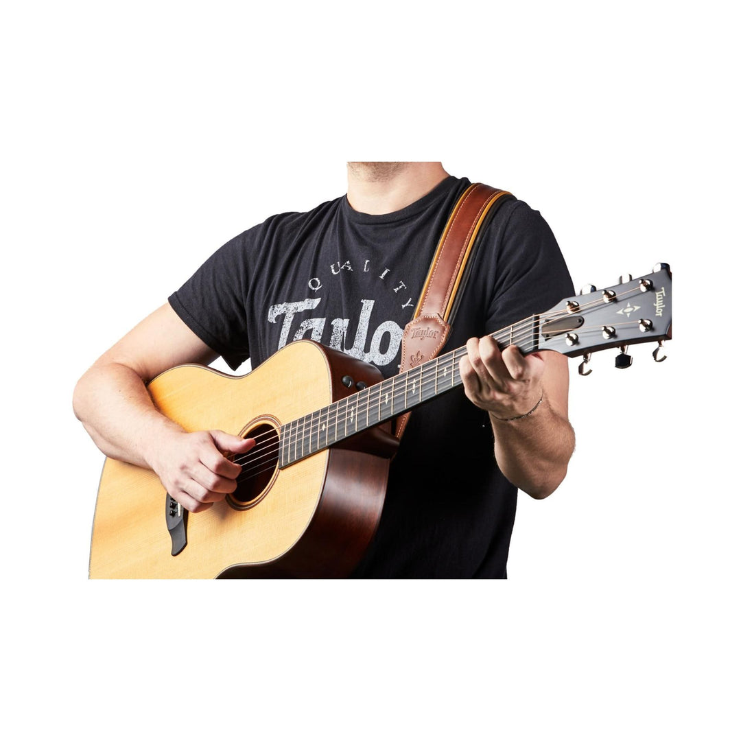 Taylor Century Strap,Med Brown Leather,2.5" Med Brown/Butterscotch/Black