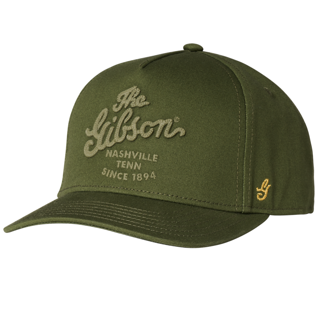 Gibson Script Logo Structured Snapback (Olive)