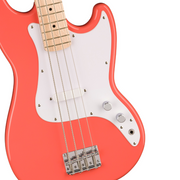 Squier Sonic Bronco Bass, Maple Fingerboard, White Pickguard - Tahitian Coral