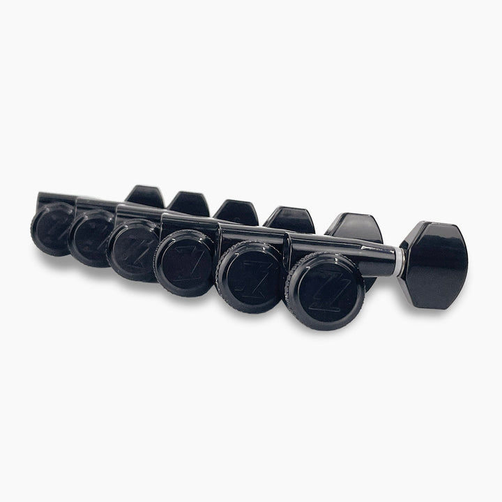 Allparts TK-7106-003 True-Lok Mini Locking Tuners - 6-in-line, Single Pin, Black