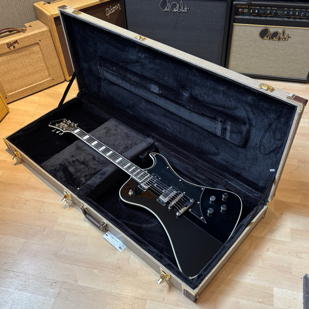 Hagstrom  Fantomen Electric Guitar with Hard Shell Case (Black Gloss) FANT-BLK