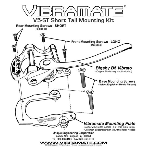 Allparts TP-3741 Vibramate® V5-ST for Bigsby® B5 and SG Gold