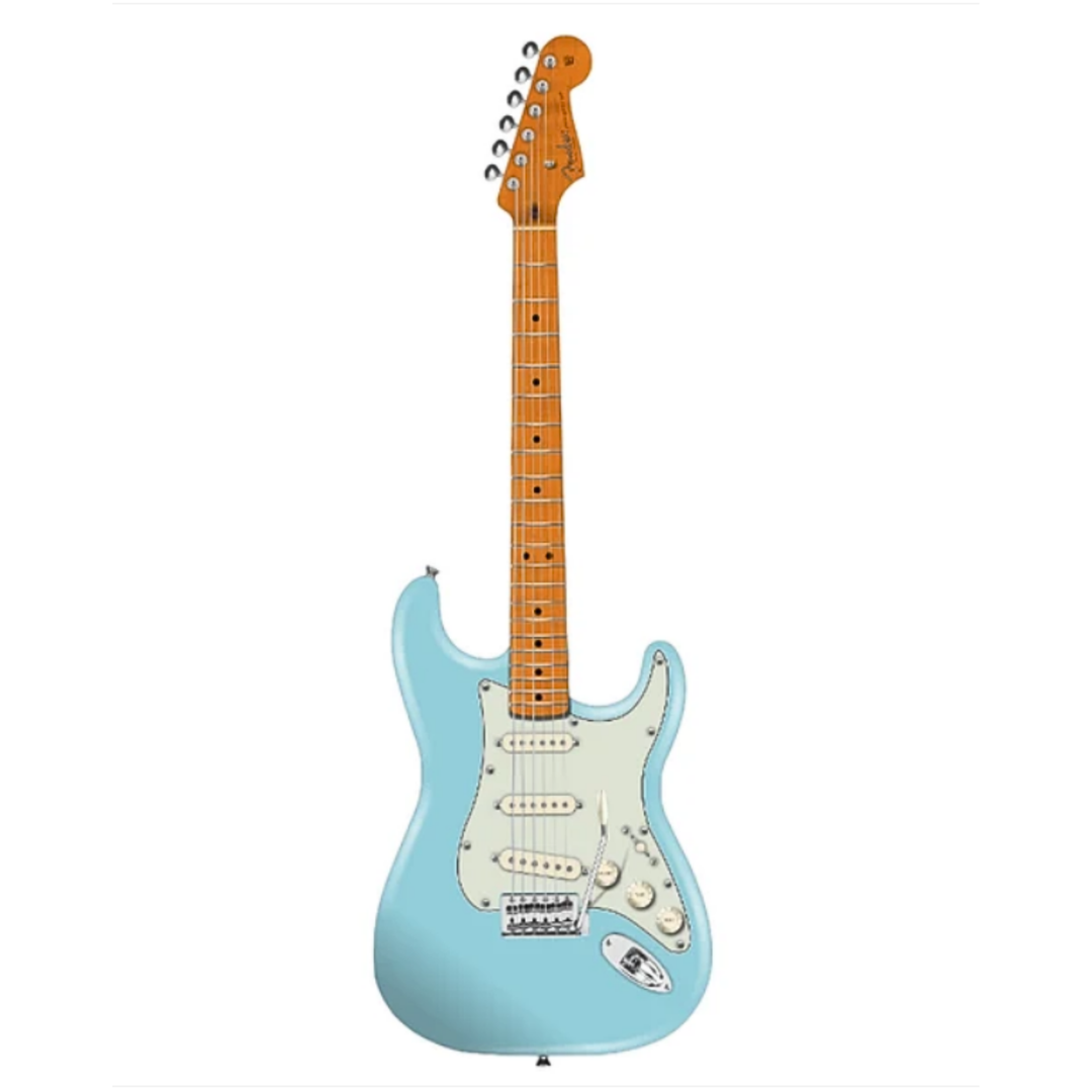 Fender Limited Edition American Professional Classic Stratocaster Electric Guitar Roasted Maple Fingerboard (Daphne Blue)