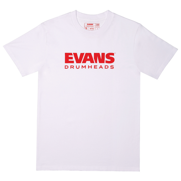 D'Addario ATE231125 Evans Tshirt Logo - White,  2X