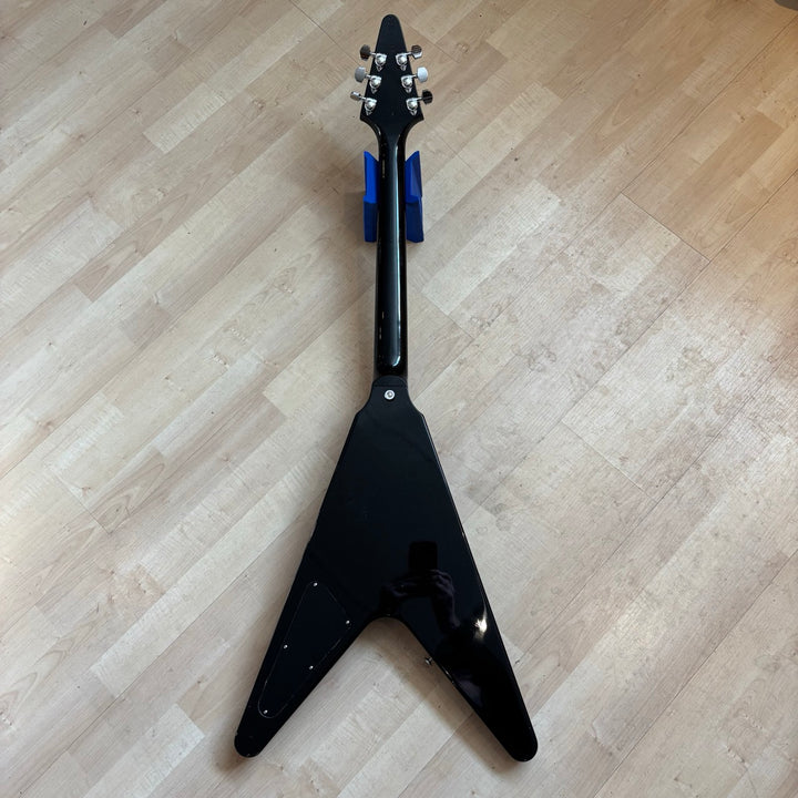 Gibson - 80s RI Flying V - Ebony w/ Brown Deluxe Gibson HD Case  & Case Candy (2023-Demo)