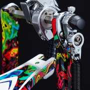 TAMA HP900PWMPR 50th Limited Iron Cobra Power Glide Twin Pedal - Marble Psychedelic Rainbow