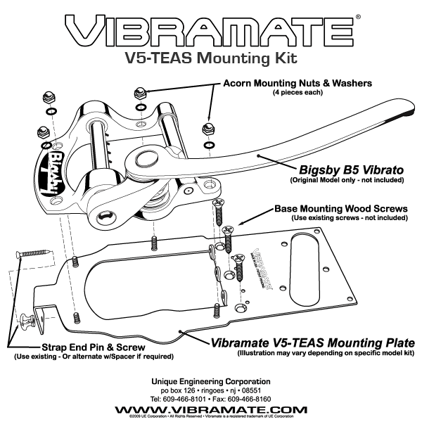 Allparts TP-3746 Vibramate® V5-TEAS for Bigsby® and American Standard Tele Standard
