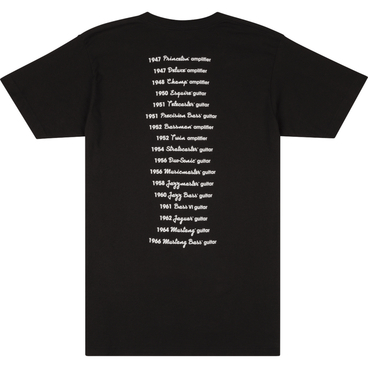Fender ® Logo Date Back Tee -  Black -  XL