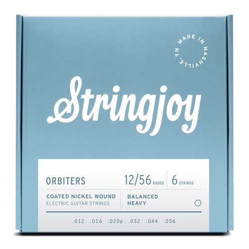 Stringjoy Orbiters SJ-OR1256 | Balanced Heavy Gauge (12-56) Coated Nickel Wound Electric Guitar Strings