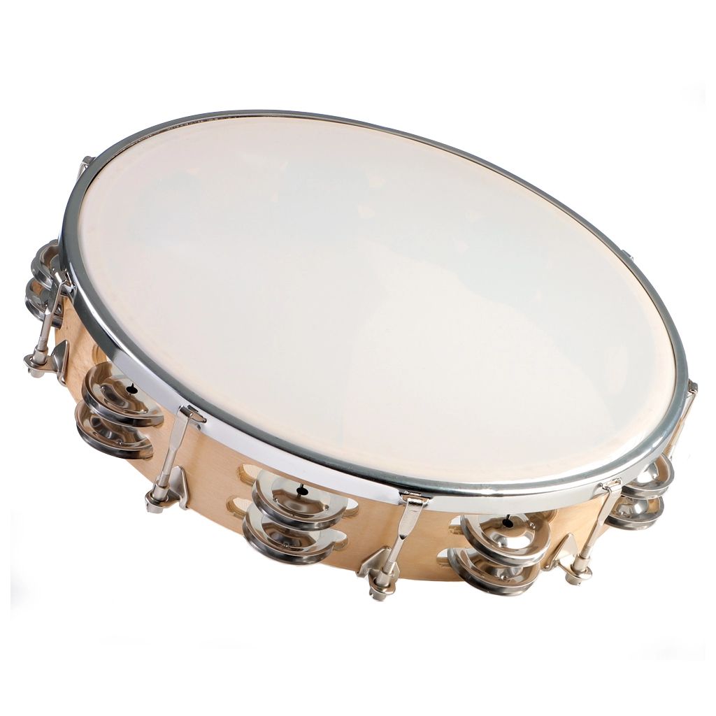 Granite Percussion 10-inch Wood Frame Tambourine with Synthetic Head