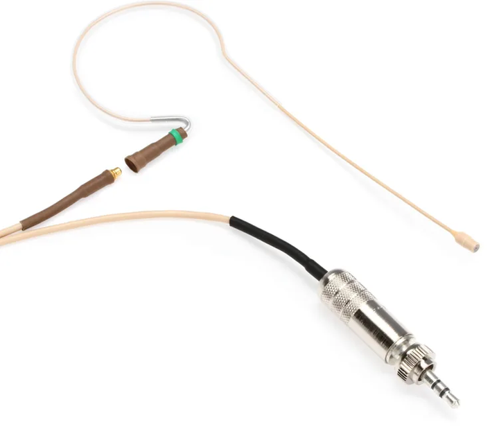 Countryman E6 Directional Earset Microphone for Speaking with 2mm Cable and 3.5mm Connector for Sennheiser Wireless - Light Beige