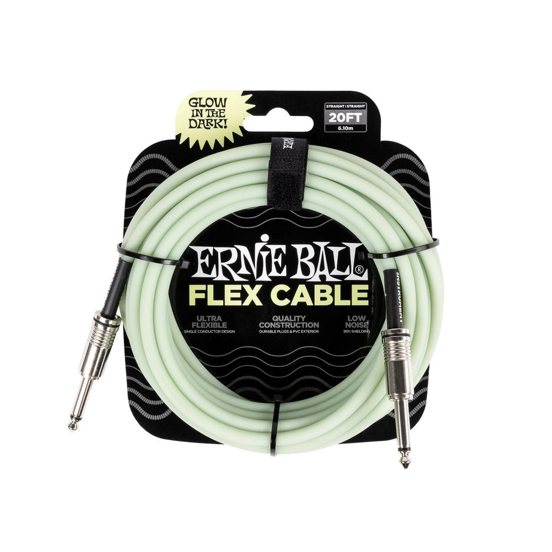 Ernie Ball Flex Instrument Cable Straight/Straight 20 ft - Glow in the Dark