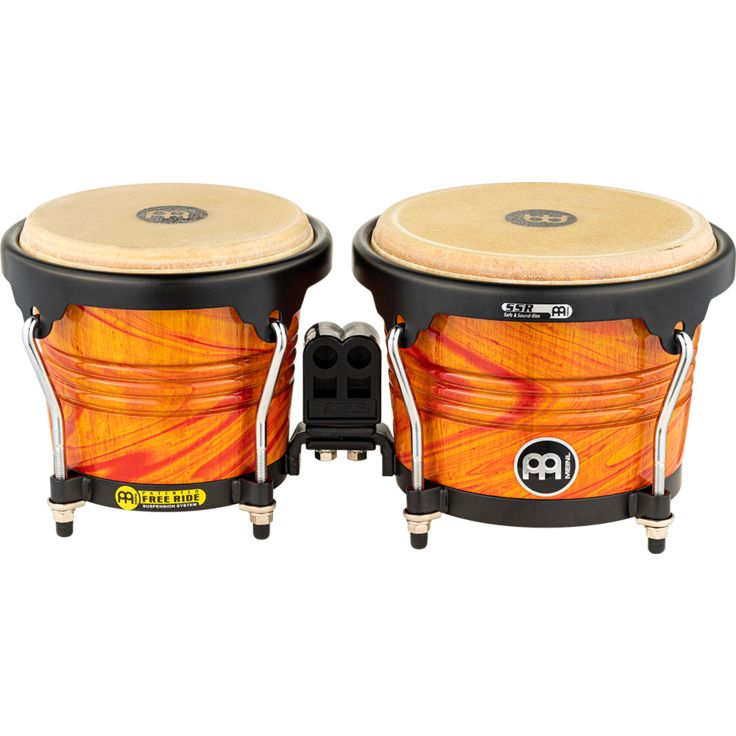 Meinl Percussion MarathonÂ® Designer Series FWB190 Wood Bongo Amber Flame