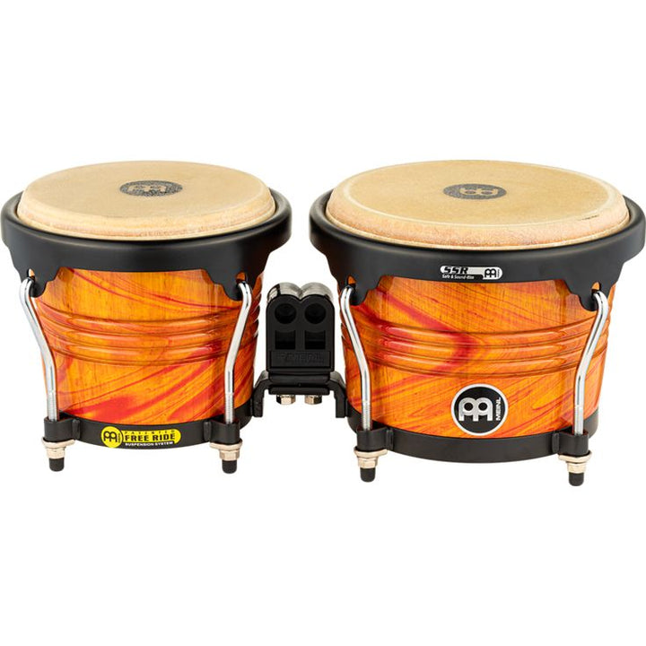 Meinl Percussion MarathonÂ® Designer Series FWB190 Wood Bongo Amber Flame