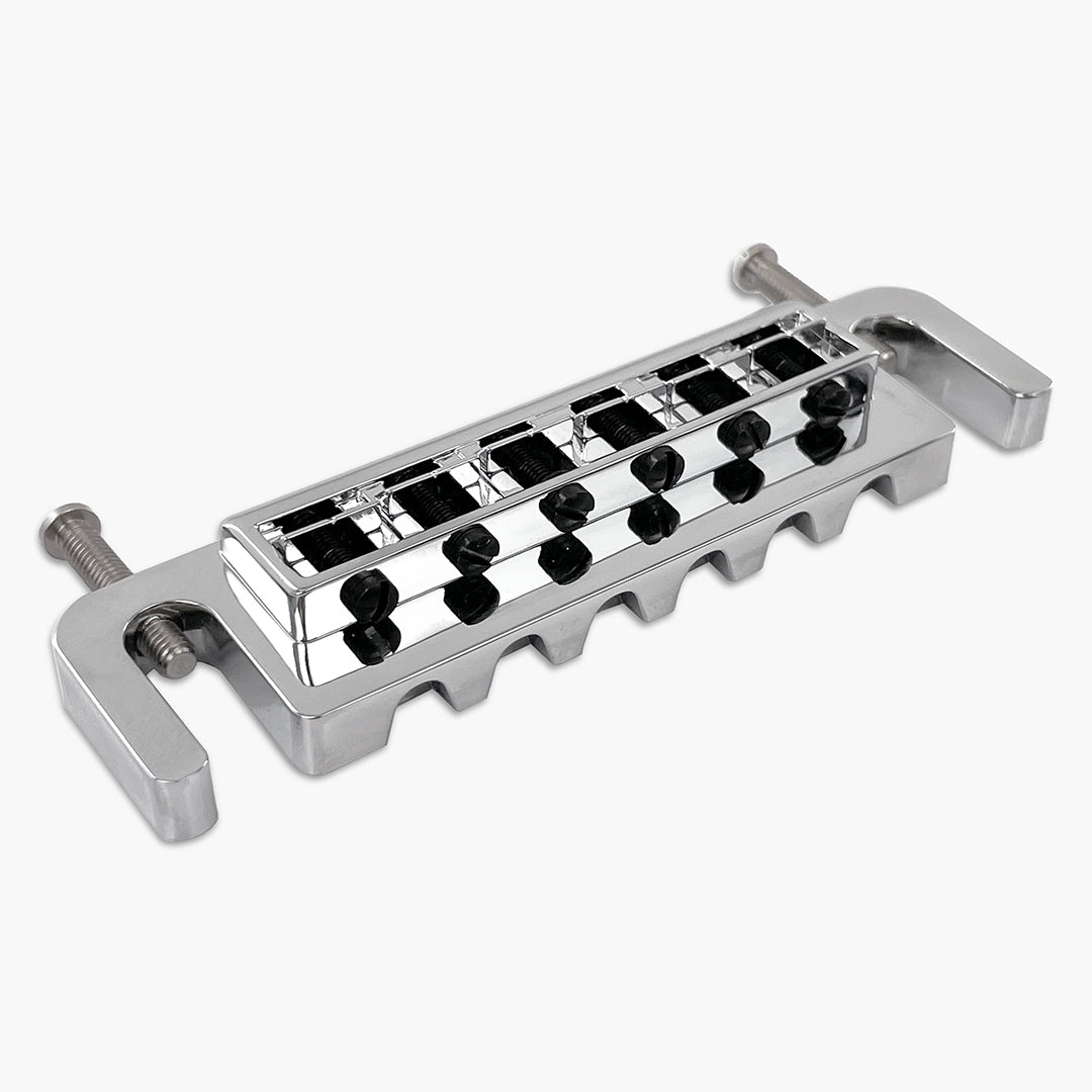 Allparts GB-3347-M01 Leo Quan® Badass Wraparound™ Guitar Bridge with Metric Locking Studs - Nickel