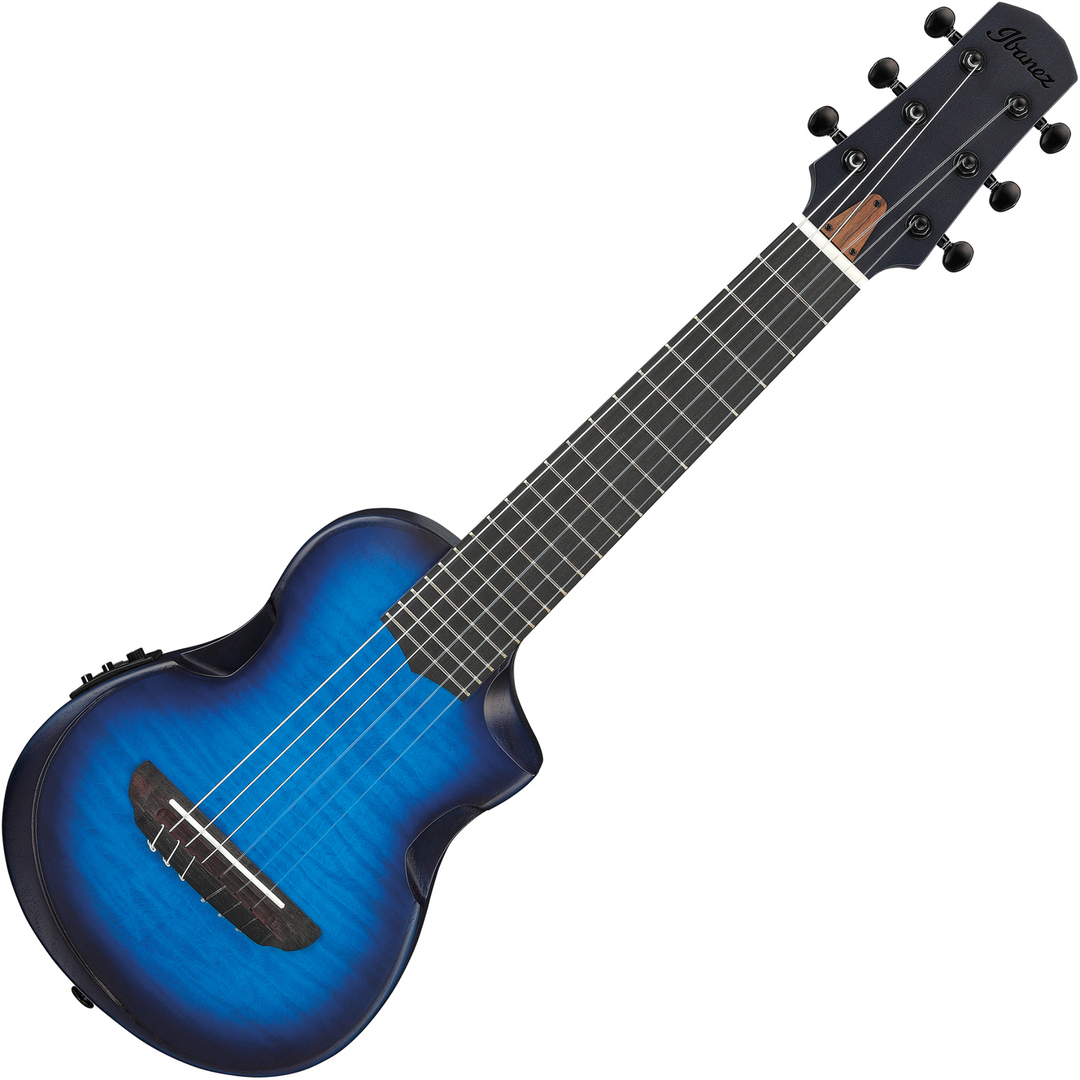 Ibanez Acoustic Guitar With Bag - Transparent Blue Sunburst Open Pore