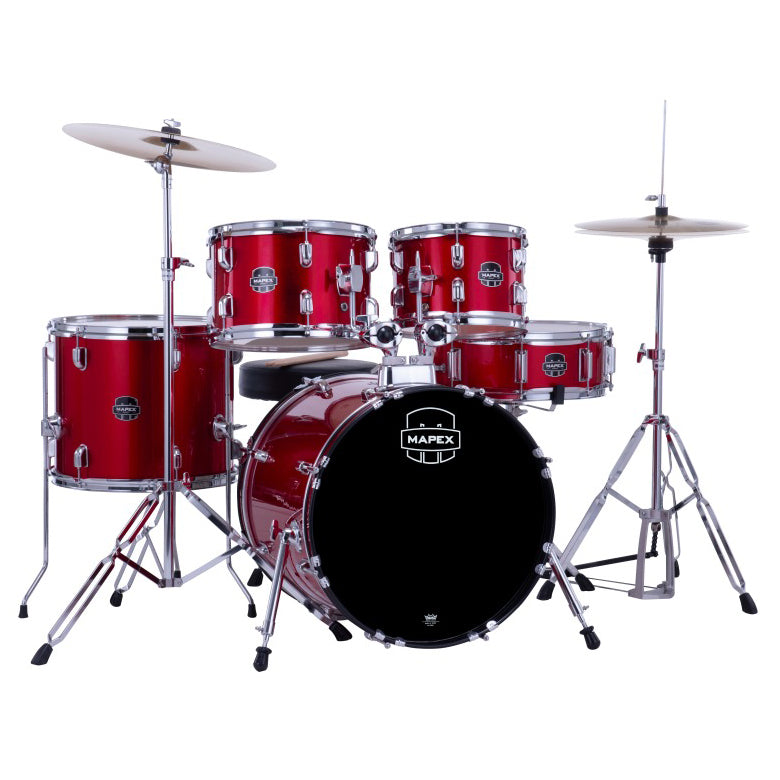 Mapex Comet 5-Piece Drum Kit (18,10,12,14,SD) with Cymbals and Hardware - Infra Red
