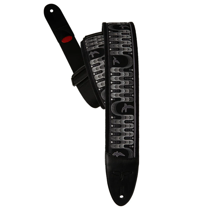 PRS 2.4" Padded Guitar Strap w/FLASH Custom Jacquard Birds Wavelength - Charcoal