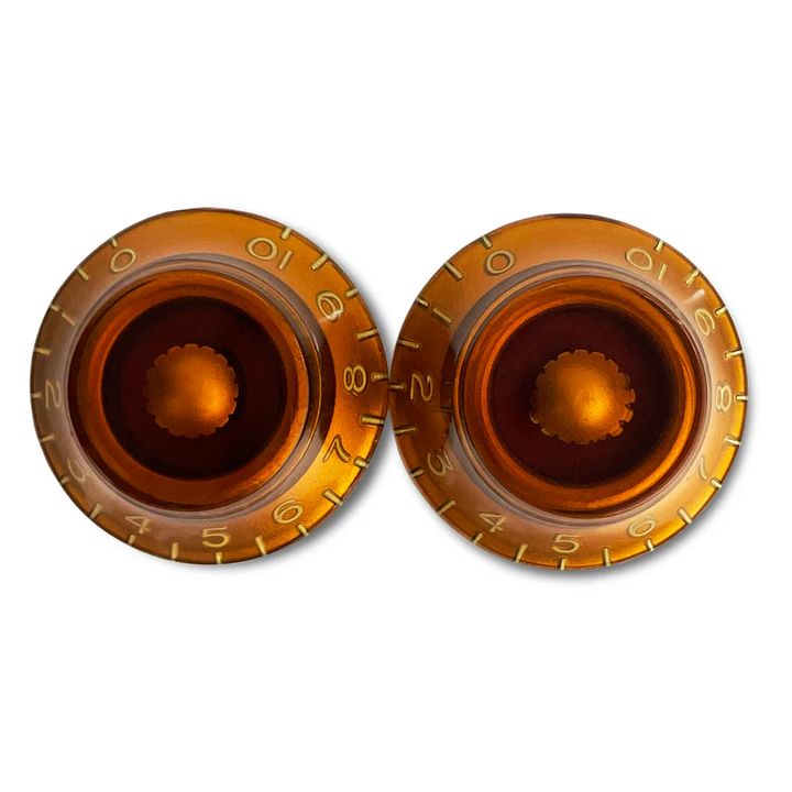 Allparts PK-0140 Set of 2 Vintage-style Bell Knobs Amber