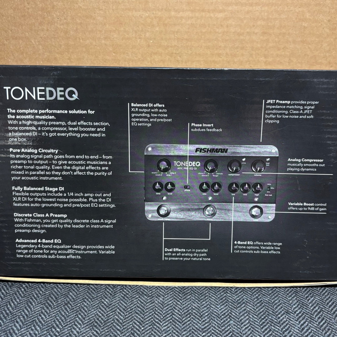 Fishman - TONEDEQ AFX PRE-EQ-DI For Acoustic Instruments w/ Box & User Guide - USED