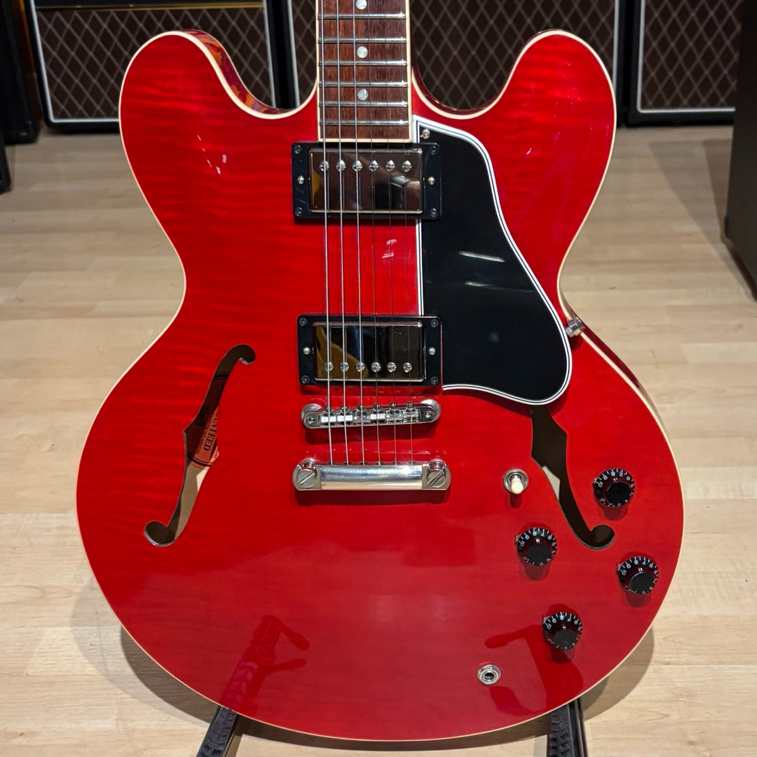 Gibson - Memphis ES-335 Dot Cherry AAA Figured Maple w/ PRO Headstock Repair OHSC & COA (2012) - USED