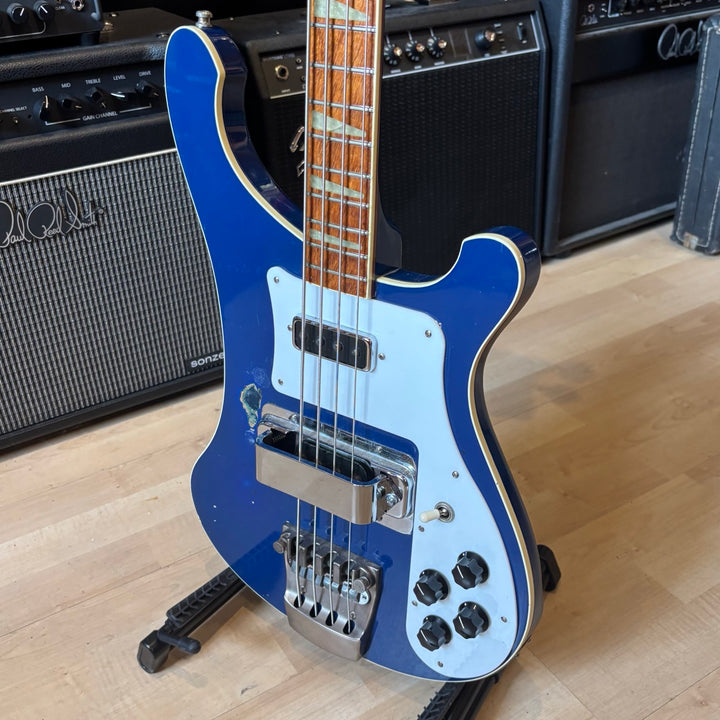 Rickenbacker 4001 Bass w/ Aftermarket HD Case ( Azure Glo Blue - 1977 ) - USED