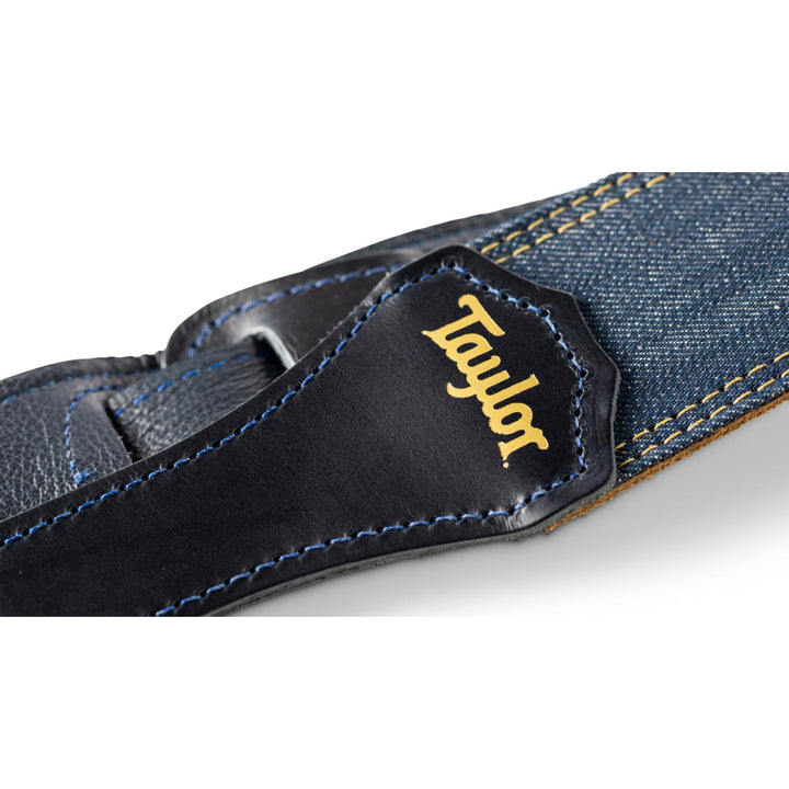 Taylor Blue Denim Strap,Gold Logo,2"