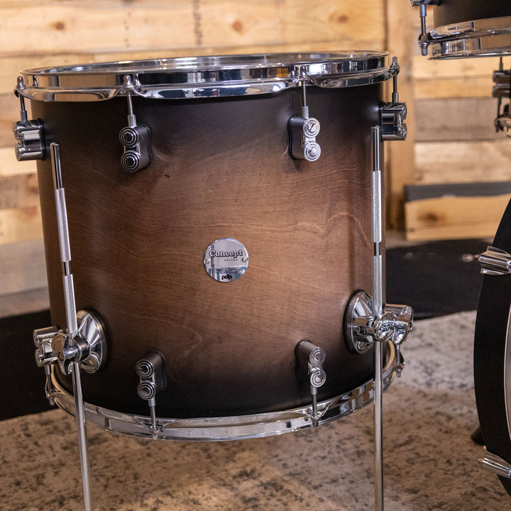 PDP Concept Maple Lacquer CM5 5-Piece Kit Shell Pack w/ Chrome Hardware (18x22 w/ BDM, 8x10, 9x12, 14x16FT, 5.5x14 Snare) - Satin Charcoal Burst