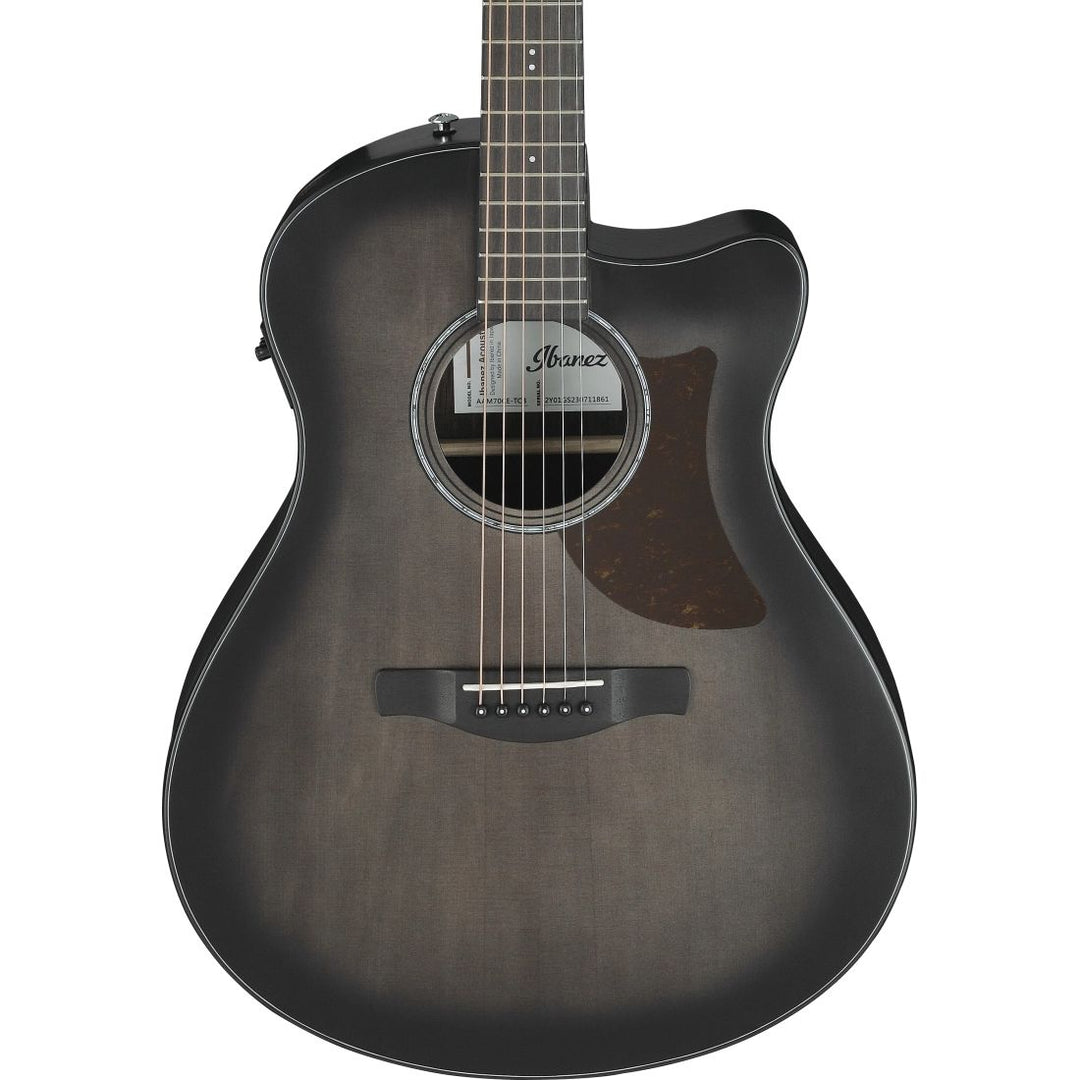 Ibanez Advanced Auditorium Acoustic-Electric (Transparent Charcoal Burst) AAM70CETBN