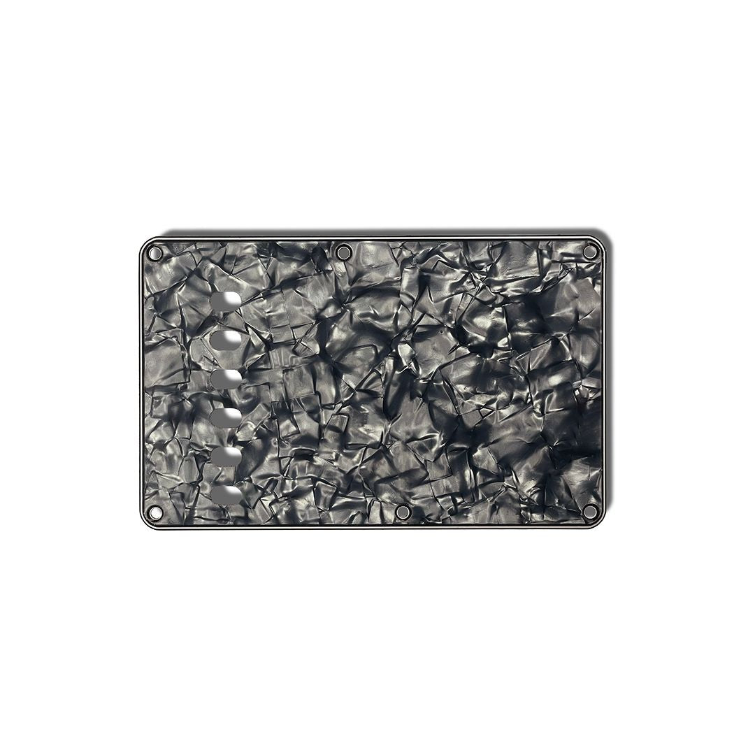 Allparts PG-0556 Tremolo Spring Cover Backplate Black Pearloid 3-ply (BP/B/W) .100