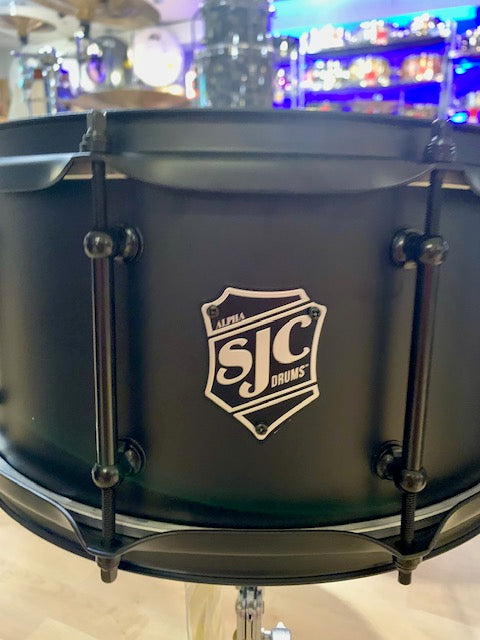 SJC Drums Alpha Steel Black Metal Snare Drum 6.5x14