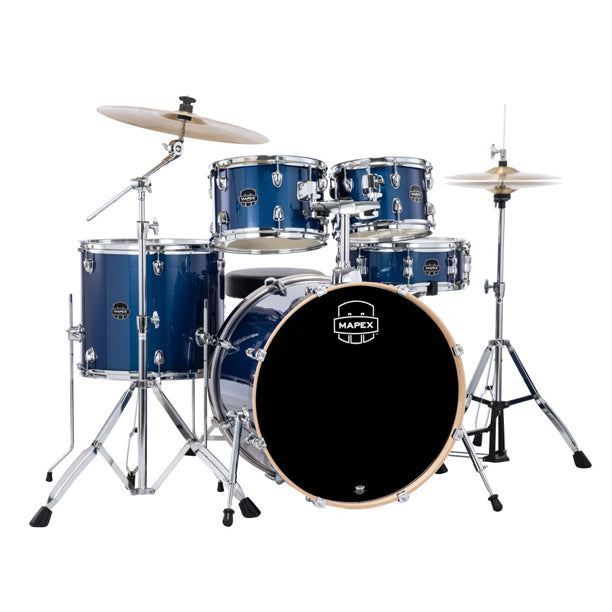Mapex Venus 5-Piece Drum Kit (22,10,12,16,SD) with Cymbals and Hardware - Blue Galaxy Sparkle