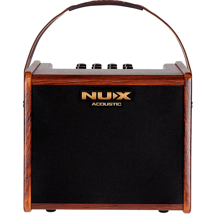 The NUX AC-25 is a compact, 25-watt acoustic amplifier designed for musicians on the move. Whether you're busking on the streets, performing at small venues, or practicing at home, the AC-25 delivers rich, natural sound with its 6.5" speaker and advanced amp modeling technology. Its built-in rechargeable battery offers up to 4 hours of playtime, ensuring you have the freedom to perform anywhere.