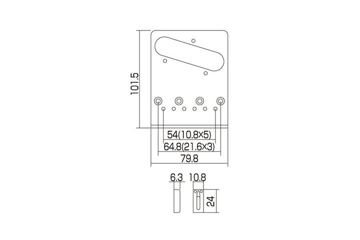 Allparts TB-0030 Gotoh GTC202 Bridge for Telecaster® Black