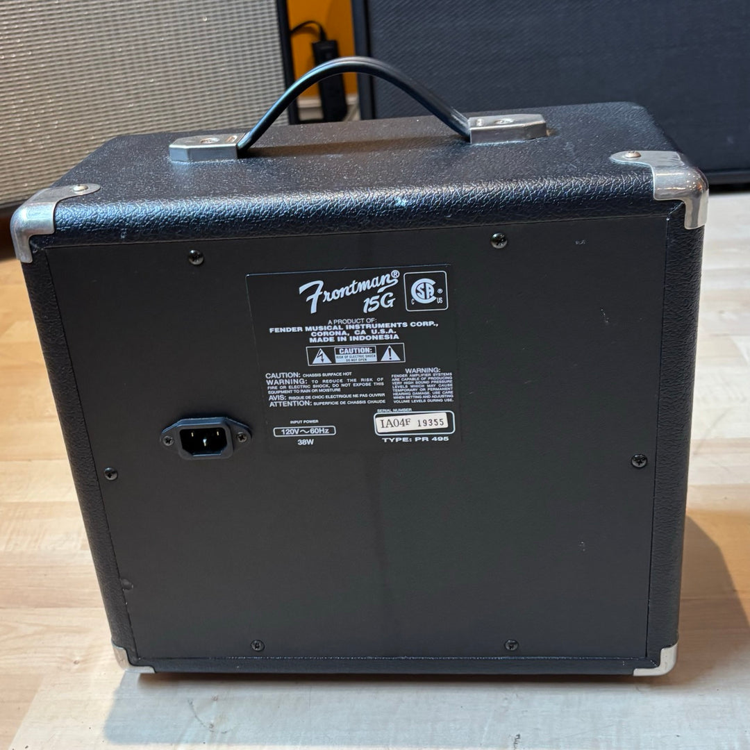 Fender - Frontman 15G Dual Channel 15 Watt GTR Practice Amplifier (Black & Silver) - USED