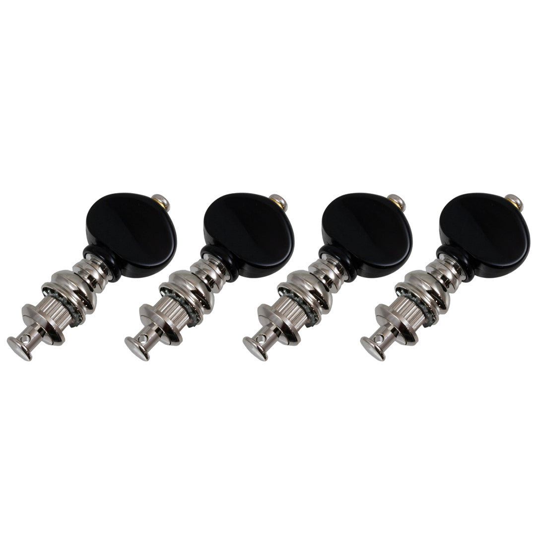 Allparts TK-7871 Gotoh UKA Ukulele Keys with Black Buttons Nickel