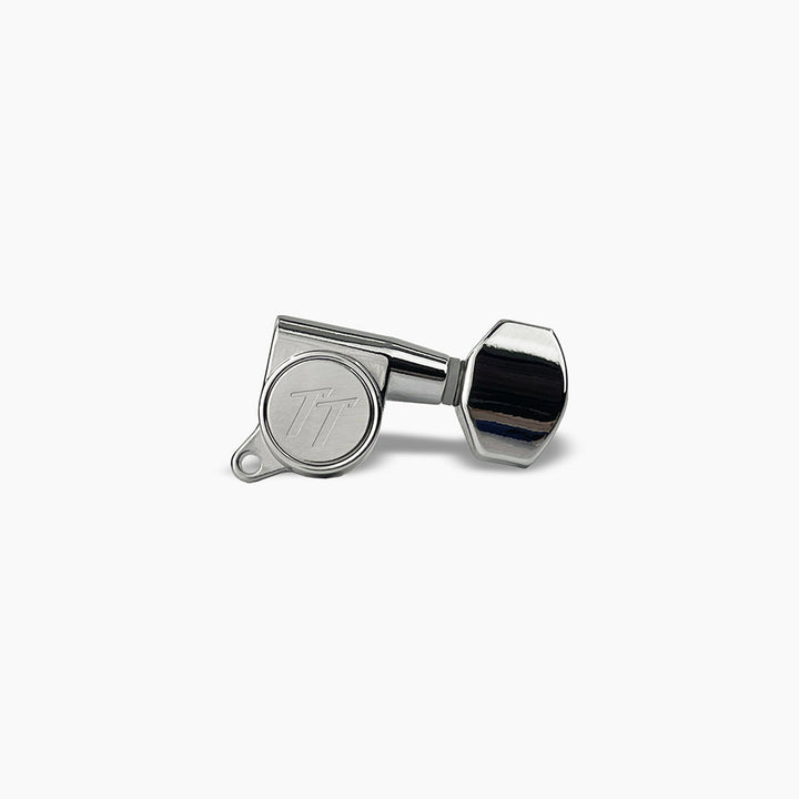 Allparts TK-7113-010 True Tune Mid Size Tuners, 6-in-line, Staggered Posts, Chrome