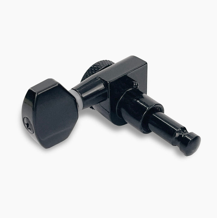 Allparts TK-7106-003 True-Lok Mini Locking Tuners - 6-in-line, Single Pin, Black