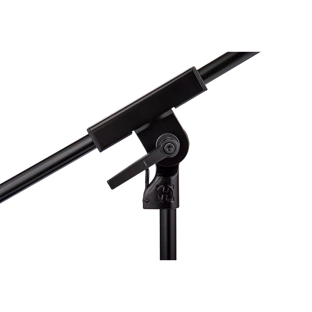 Hercules MS120BPRO Low Profile Round Base Microphone Stand with Telescopic Boom & EZ Microphone Clip