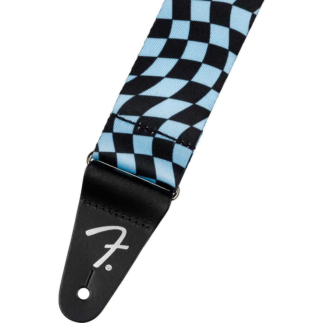 Fender  Wavy Checkerboard Polyester Strap - Blue