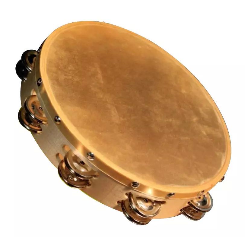 Granite Percussion 10-inch Wood Frame Tambourine with Natural Head