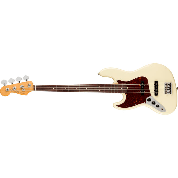 Fender American Professional II Jazz Bass Rosewood Fingerboard Electric Bass Guitar Left-Hand - Olympic White