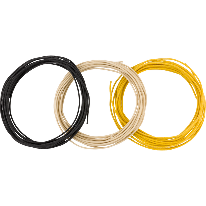 Fender Pure Vintage Cloth Wire -  22 AWG -  15′ Black -  White -  Yellow